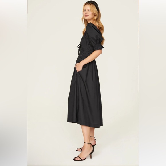 Hill House Home Ophelia Nap Dress Black - Size Medium Midi A Line Cottagecore - Picture 6 of 10